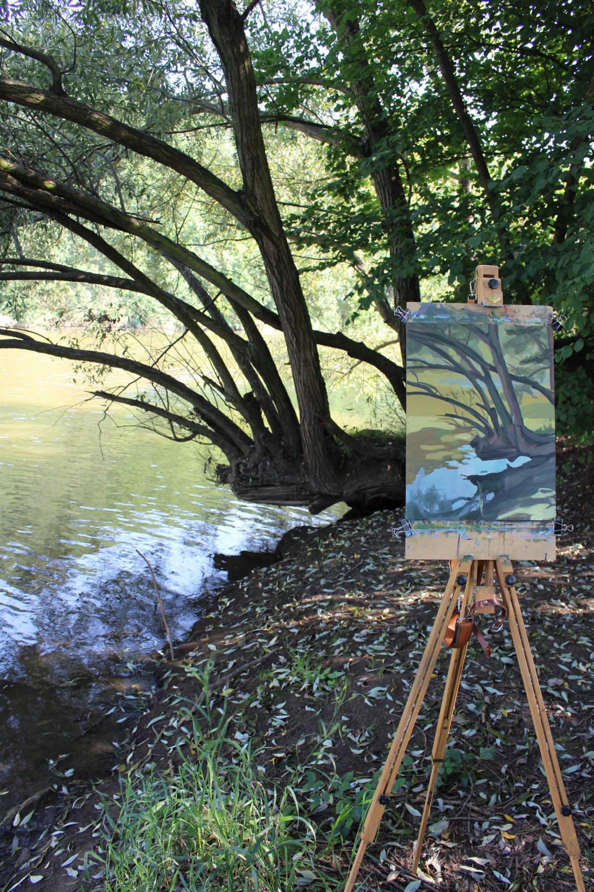 Tree on the bank,  acryl on board, 2022, Price on request